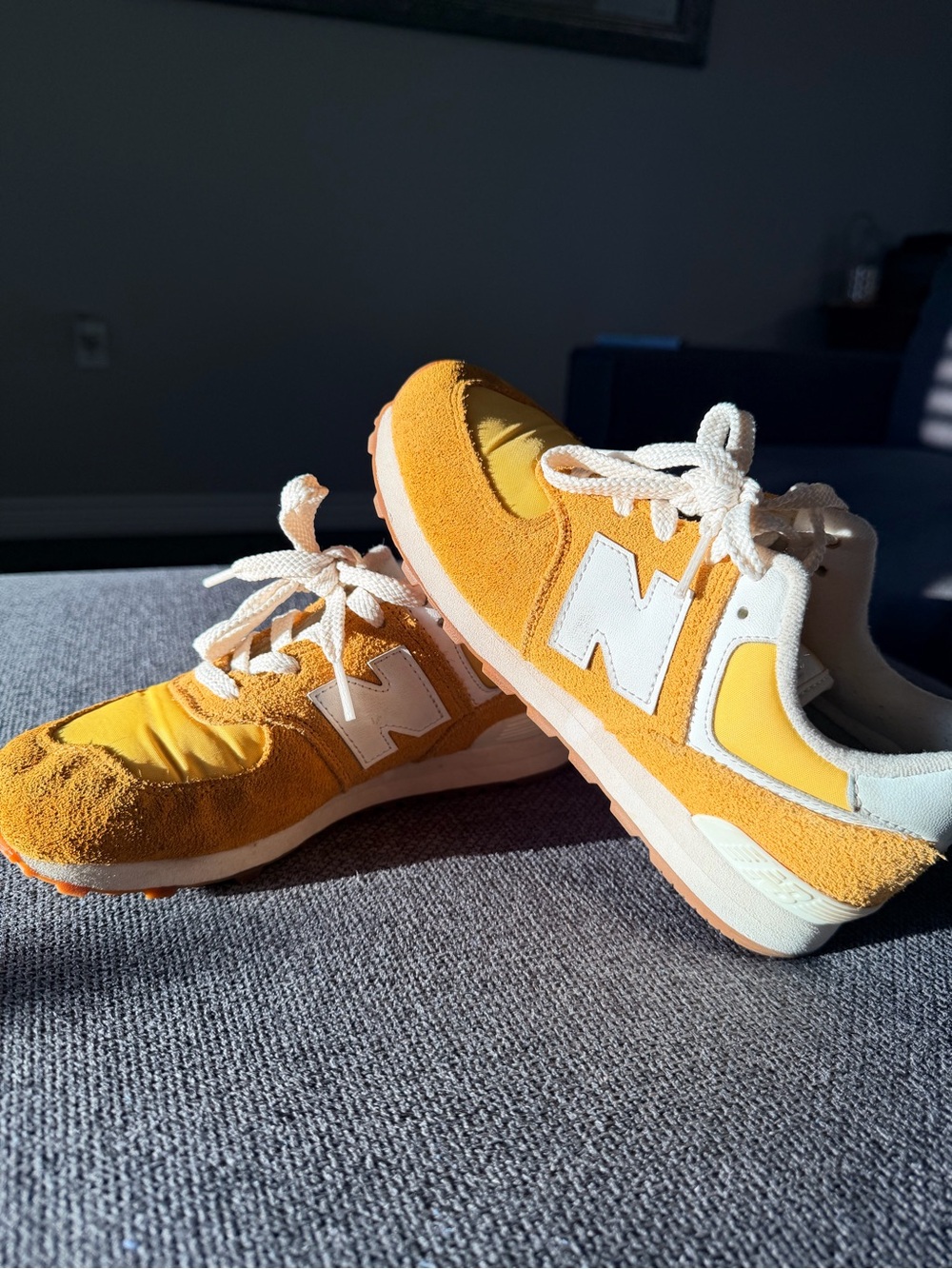 Kids New Balance Yellow 574 Sneakers